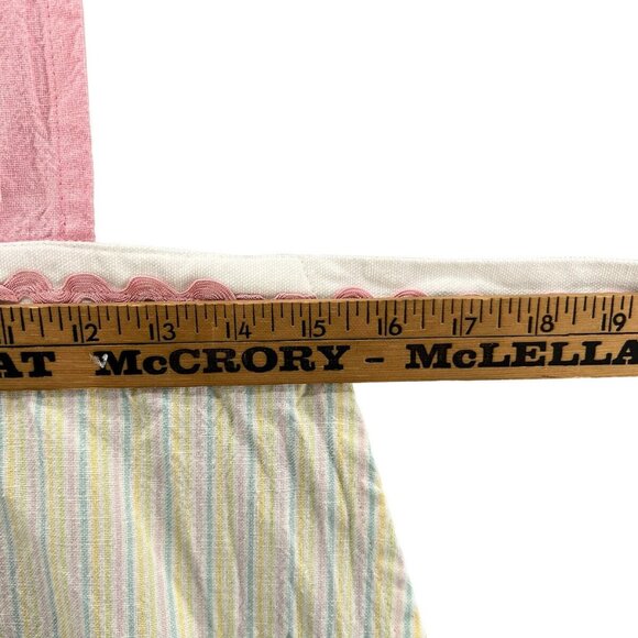 Adult / Teen Apron Easter Eggcellent Cook Pink White Stripe EUC - Picture 11 of 14